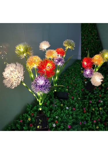 Geeksen Güneş Enerjili 1 Başlı Ayçiçeği Dekoratif Bahçe Aydınlatma - Su Geçirmez Dış Mekan Yol Patio Çim Lambası Çok Renkli