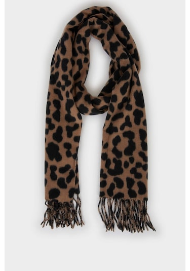 Defacto Kadın Leopar Desenli Atkı C6893ax25wnbk23 Siyah