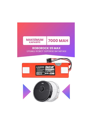 Roborock S5 Max Yüksek Kapasite 7000mah 14.4v Robot Süpürge Bataryası