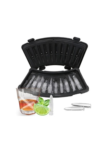 Venturemart Kırmızı Stil Buz Yapım Makinesi Dıy Yaratıcı Silikon Tabanca Mermi Kafatası Şekli Tepsi