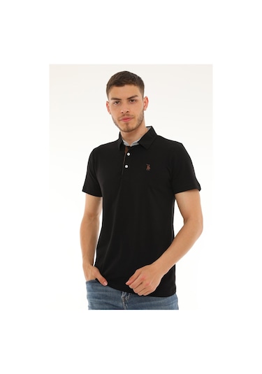 T8582 Dewberry Erkek T-shırt-siyah Siyah