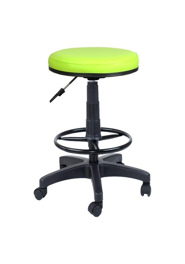 Bürocci Plastik Ayaklı Yüksek Tabure-Yeşil Deri - 2999U0110