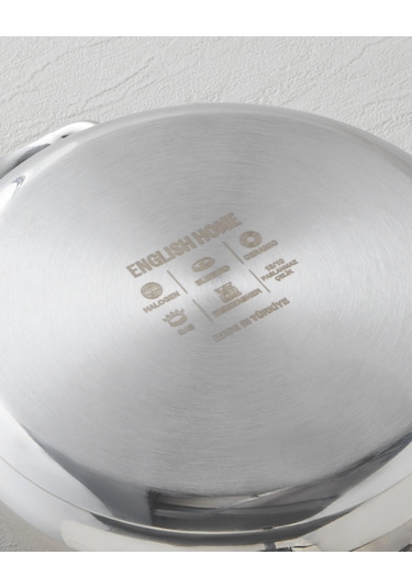 English Home Glow Çelik Cam Kapaklı Sahan 14x5 Cm Silver Silver