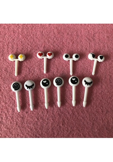 Ranyeek Ev Kullanıma Uygun Plastik Zürafa Figürlü Çocuk Meyve Çatalı - Pratik, Dayanıklı Ve Paketli Tatlı Çatalı Mavi