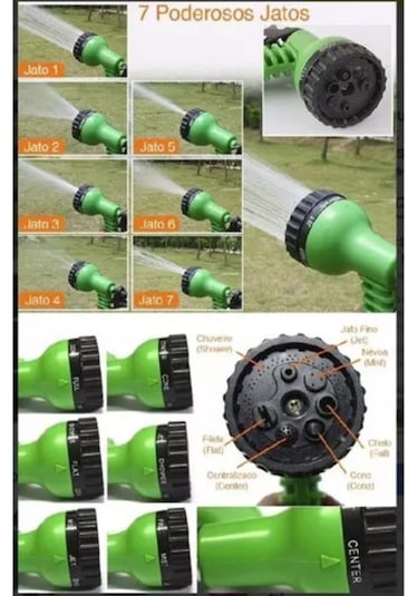 Upeka Sihirli Tabancalı 15 Metre Uzayan Bahçe Sulama Araç Yıkama