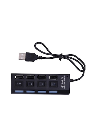 4 Port Usb 2.0 Hub Çoğaltıcı Çoklayıcı Switch Işıklı Anahtarlı