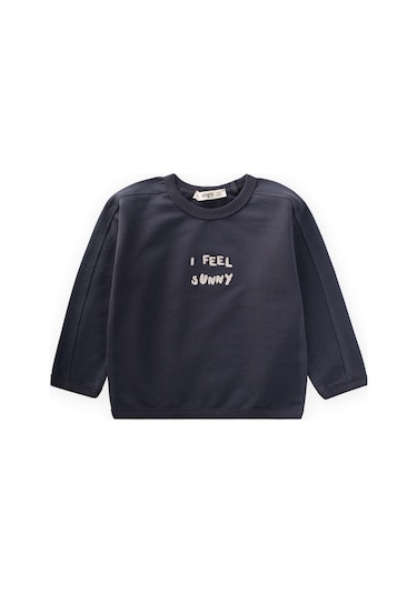 Cigit Nakışlı Sweatshirt 1-7 Yaş Antrasit Antrasit