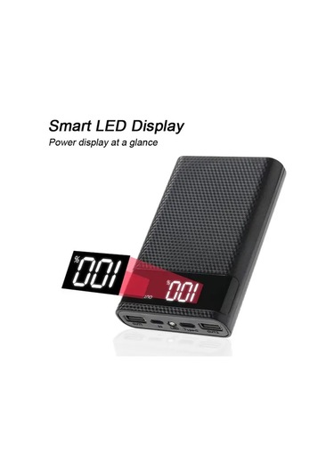 Boatshop1 Beyaz Ka4 Usb C Ve Usb Girisli 4x18650 Pil Power Bank Kilifi İphone İcin Dayanikli Pvc Kapak Tasinabilir Sarj Cihazi