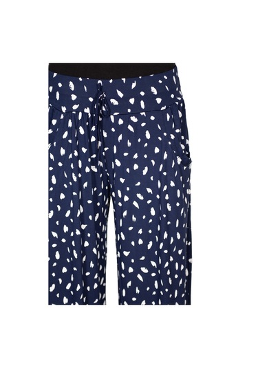 Barem Kadın Elisa Asimetrik Benekler Penye Pantolon Etek Lacivert 001