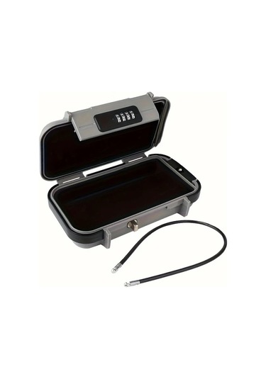 Fochsia Plaj Kodu Kutusu - Gri 4 Haneli Şifreli Kilitli Su Geçirmez Çanta Seyahat Kasası