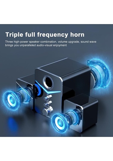 Artfulabode 3'ü 1 Arada Usb Hoparlör - Rgb Işıklı Ses Kontrollü Masaüstü Ses Sistemi