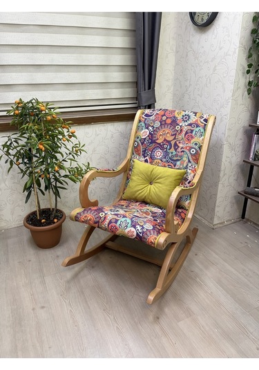 Asedia Rustik Naturel Retro Sallanan Sandalye Dinlenme Koltuğu