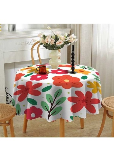 Novahub Yuvarlak Yuvarlak Yeni Ve Üç Su Örtüsü Noel Masa Geçirmez Dayanıklı Aşınmaya Altmış Pq Beyaz