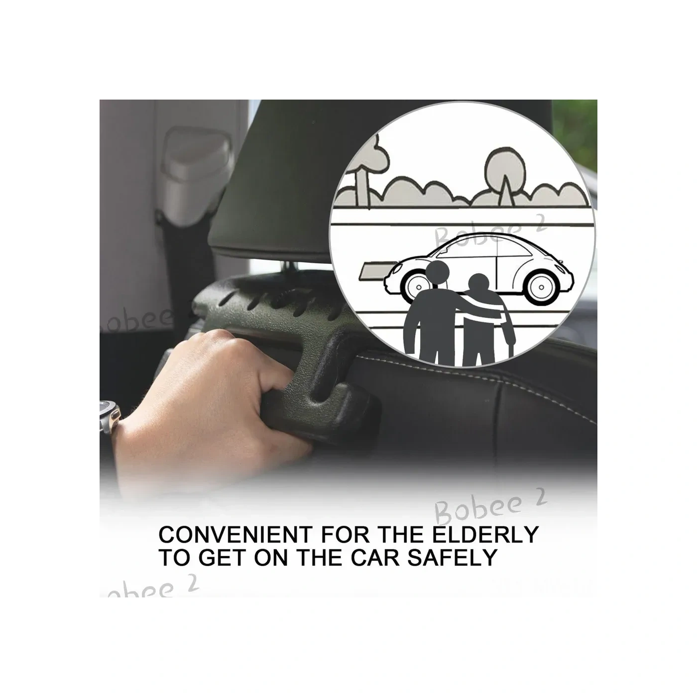 Moveevo Araba Arka Koltuk Sandalye Kolu Askı, Güvenli Tutamaklı, Araç İçi Eşya Asma Kanca, Siyah