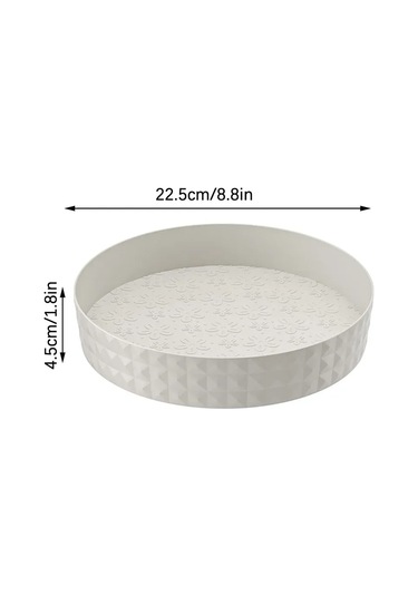 Shineyee Döner Düzgünleştirici Tablo - Multifonksiyonel Ev Organizasyon Aleti, Plastik, Beyaz, 22.5x22.5 Cm - Baharat, Kozmetik, Ofis Malzemeleri İçin Beyaz