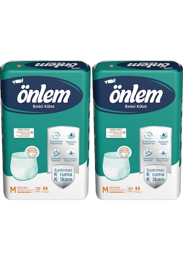 Önlem Yetişkin Emici Külot Bezi Orta Boy M 2 x 30'lu
