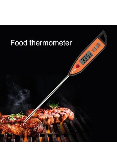 Turuncu Tp300 Gıda Termometresi Uzun Prob Lcd Ekran Su Geçirmez Doğru Anında Okuma Barbekü Elektronik Dijital Termometre Mutfak Aletleri