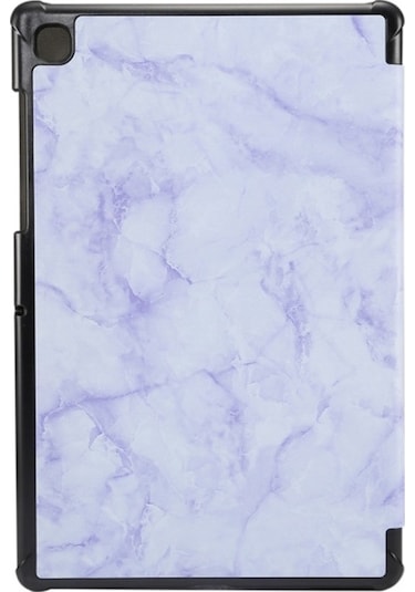 Samsung Galaxy Uyumlu  Tab A7 Lite T220/t225 Mermer Doku Deseni Yatay Flip Deri Kılıf