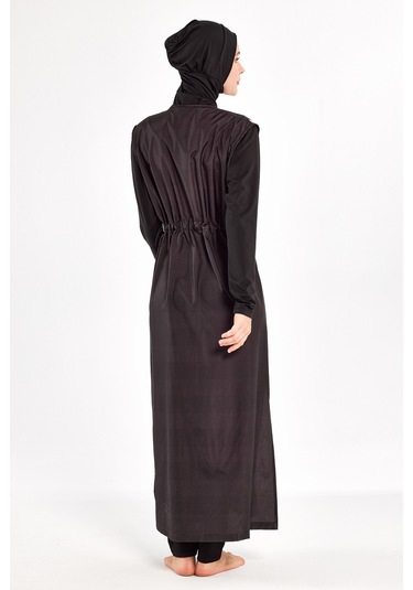 Uzun Tam Boy Tam Kapalı Tesettür Mayo Here 1308 Siyah Siyah01 Siyah