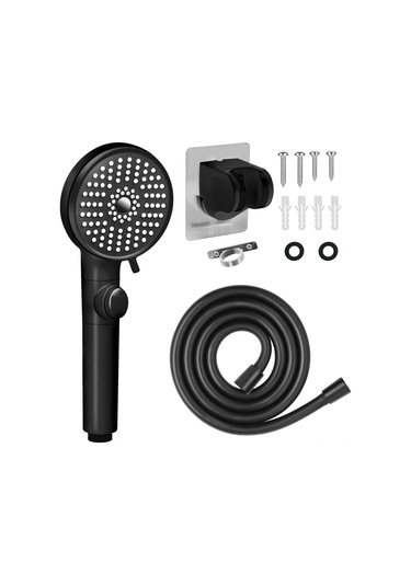 Lemestar Kamp Karavanı Duş Başkanı Siyah 5 Modlu Yüksek Basınçlı Su Tasarruflu Anahtar Ve Ayaklı Braketli