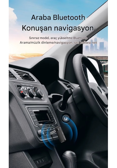 Bluetooth Adaptör 2in1 Alıcı Verici Bluetooth 5.4 Receiver Aux Wireless Araç Hoparlör Bluetooth Kiti