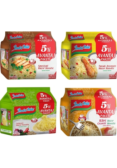 Indomie Avantaj Paket Noodle Karma Set 4'lü 5 x 75 G