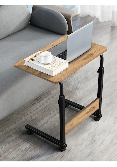 Sekizincicaddedizayn Tekerli Yükseklik Ayarlı Laptop Sehpası Atlantik Çam