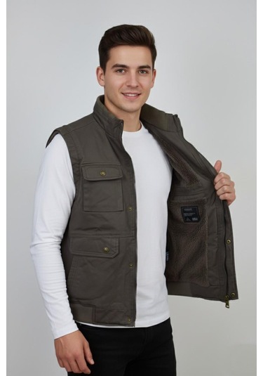 Erkek Kışlık İçi Peluş Spor Avcı Yelek 4101 Bgl-st04910 VİZON