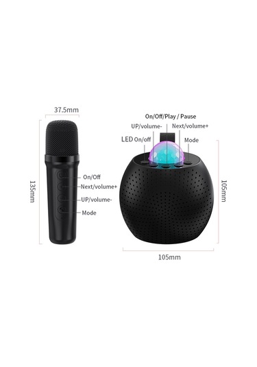 Ranyeek Z1 Siyah Ev Ktv Seti: Bluetooth Hoparlör + Iki Mikrofon İle Star Projeksiyonu, Cep Boyutlu Doğal/ev Partisi si