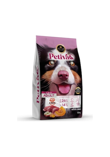 Petiva Kuzu Etli Yetişkin Köpek Maması 12 KG