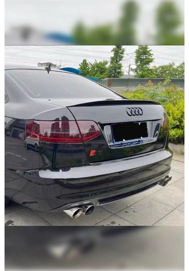 Audi A6 C6 Bagaj Üstü Spoiler Parlak Siyah Spoyler Plastik İthal