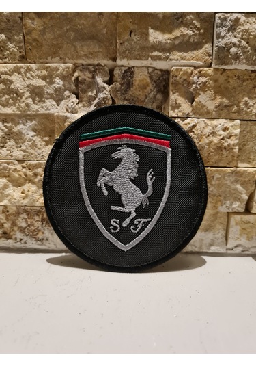 Çeyiz Ferrarı - Patch Peç Arma Nakış Işleme Dokuma Gri