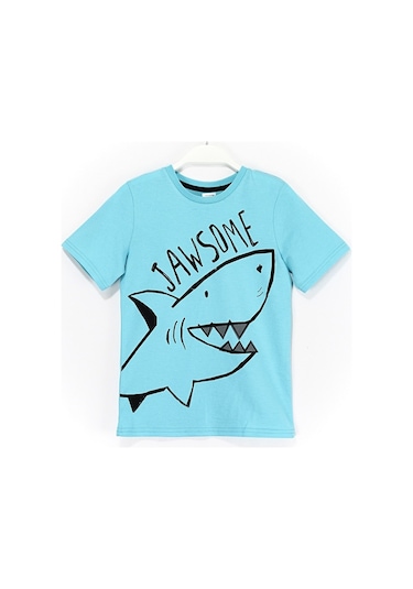 Köpek Balığı Jawsome Baskılı Erkek Çocuk T-Shirt 2 - 9 Yaş Aralığ