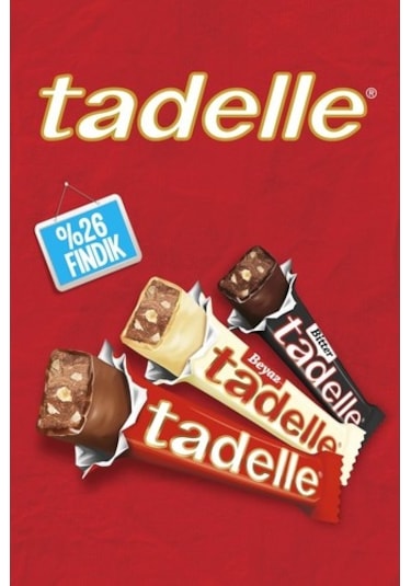 Tadelle Fındık Dolgulu Sütlü Çikolata 30 gr X 20' li