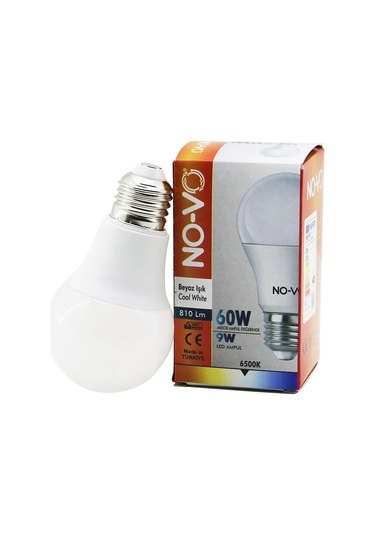 No-vo 9w 60w E27 Beyaz Led Ampul 6500k - 810lm 4597 Çok Renkli