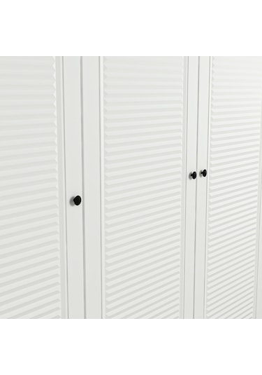 Minar Kale 5 Mebran Panjur Kapaklı 2 Çekmeceli Dolap Beyaz/beyaz 190cm