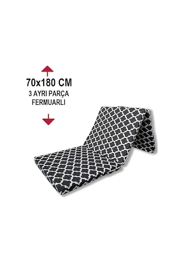 Katlanır Yer Yatağı Sünger Yatak Büyük Kara Çatı 70x180 Cm-6 Cm Tek Kişilik