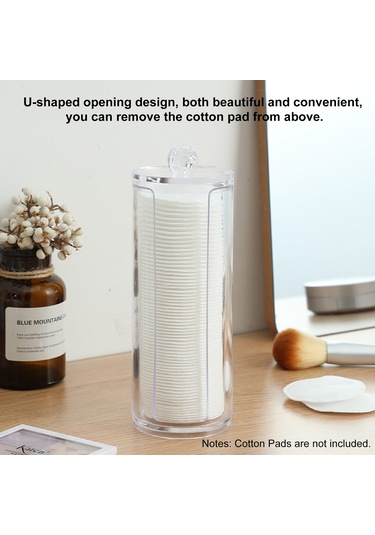 Youtek Şeffaf Akrilik Makup Pamuğu Saklama Kutusu - Banyo Ve Vanity Organizasyonu Şeffaf