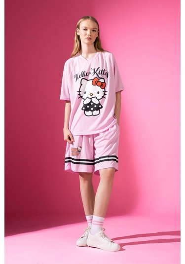 Defacto Coool Hello Kitty Loose Fit Şort D4219AX24HSPN614 Pembe