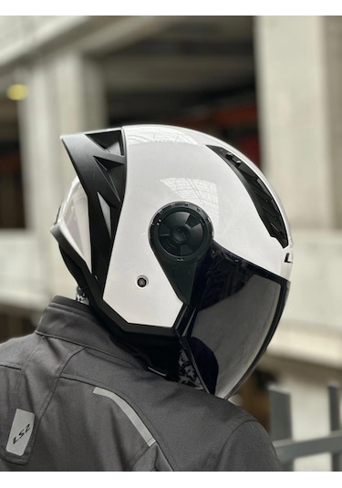 Ls2 Aırflow 2 Beyaz Kask Siyah Vizör Spoiler Beyaz