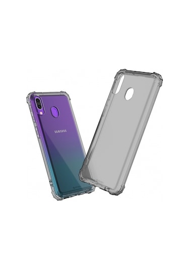 Blogy Galaxy M20 İle Uyumlu Crystal Fit Kılıf Smoke Black