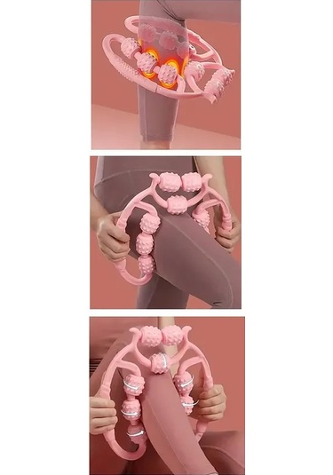 9 Tekerlekli Yoga Fitness Silindiri Roller 4741 Açık Mavi