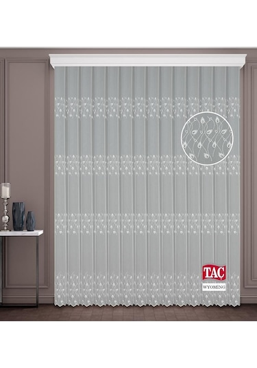 Taç Wyoming Soft Keten Brode Tül Perde / Ölçünüze Özel Dikim