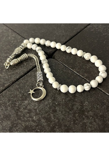 Sertifikalı Havlit 6mm 33lük Doğal Taş Tesbih
