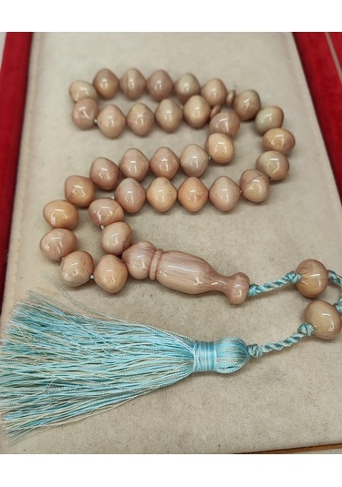 Kehribarkolik Katalin Krem Beyaz Damarlı Şalgamı Tesbih