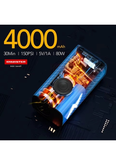 Knmaster Lp200: 150 Psı Dijital Göstergeli Şarjlı Hava Pompası