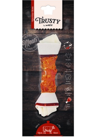 M-pets Trusty Extra Beef Biftekli Düğüm Kemik 100 Gr 20,3 Cm