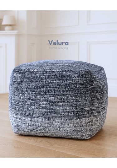 Delight Navy - White - Puf Mavi