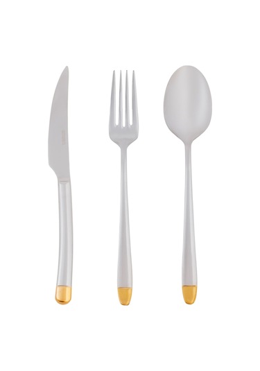 Ekvator Gold Elg 84 Parça 12 Kişilik Çatal Kaşık Bıçak Takımı Ku