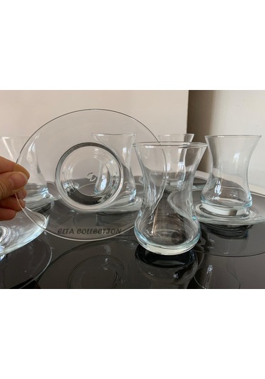 Elta Collection Lizbon 12 Parça Sade Çay Bardağı Seti Şeffaf